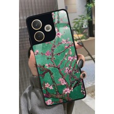 Snacase Oppo A5 Pro Uyumlu Van Gogh Yeşil Ağaç Tablo Tasarımlı Parlak Silikon Kılıf