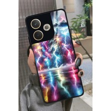 Snacase Oppo A5 Pro Uyumlu Renkli Şimşek Tasarımlı Glossy Silikon Kılıf