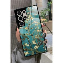 Snacase  Samsung Galaxy S22 Ultra Uyumlu Van Gogh Yeşil Ağaç Tablo Tasarımlı Parlak Silikon Kılıf