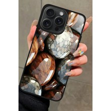 Snacase  Apple iPhone 13 Pro Max Uyumlu Kahverengi Taş Tasarımlı Glossy Silikon Kılıf