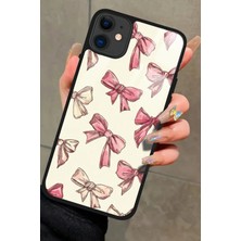 Snacase  Apple iPhone 11 Uyumlu Pembe Kurdele Tasarımlı Parlak Silikon Kılıf