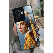 Snacase Oppo Reno 13F Uyumlu Inci Küpeli Kız Tablo Tasarımlı Parlak Silikon Kılıf