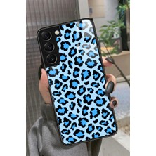 Snacase  Samsung Galaxy S22 Uyumlu Mavi Leopar Tasarımlı Parlak Silikon Kılıf