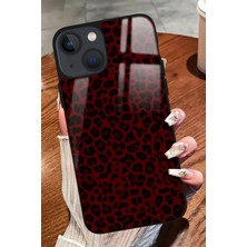 Snacase  Apple iPhone 13 Uyumlu Bordo Leopar Tasarımlı Parlak Silikon Kılıf