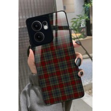 Snacase Oppo Reno 13F Uyumlu Bordo Kare Tasarımlı Parlak Silikon Kılıf