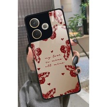 Snacase Oppo A5 Pro Uyumlu Kırmızı Kelebek Tasarımlı Parlak Silikon Kılıf