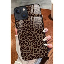 Snacase  Apple iPhone 15 Uyumlu Kahverengi Leopar Tasarımlı Parlak Silikon Kılıf