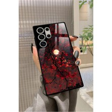 Snacase  Samsung Galaxy S23 Ultra Uyumlu Kırmızı Manzara Tasarımlı Parlak Silikon Kılıf