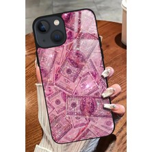 Snacase  Apple iPhone 14 Uyumlu Pembe Para Tasarımlı Glossy Silikon Kılıf