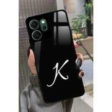 Snacase Oppo Reno 14F Uyumlu K Harfi Yazılı Parlak Silikon Kılıf