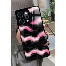 Snacase Oppo Reno 14 Pro Uyumlu Pembe Zebra Tasarımlı Parlak Silikon Kılıf