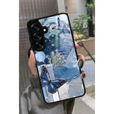 Snacase  Samsung Galaxy S25 Uyumlu Mavi Kelebek Tasarımlı Parlak Silikon Kılıf