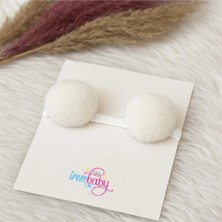 İrembaby Ponponlu Saç Bandı Bebek - Çocuk Peluş Ponponlu Saç Bandı Ponpon Toka Saç Bandı Peluş Tüylü Ponpon