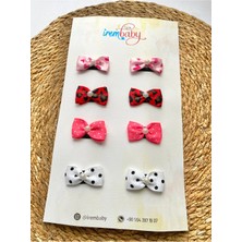 İrembaby 8'li Set Bebek - Çocuk Saçsız Bebek Tokası Seti Fiyonklu Toka Set