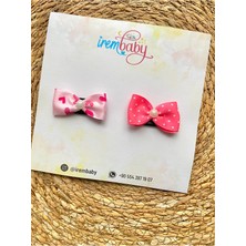İrembaby 2'li Set Bebek - Çocuk Saçsız Bebek Tokası Seti Fiyonklu Toka Set