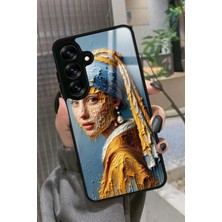 Snacase  Samsung Galaxy S24 Fe Uyumlu Inci Küpeli Kız Tablo Tasarımlı Parlak Silikon Kılıf