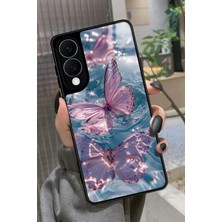 Snacase  Samsung Galaxy S25 Edge Uyumlu Pembe Kelebek Tasarımlı Glossy Silikon Kılıf