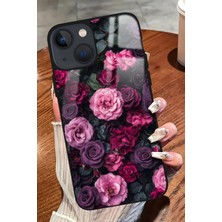 Snacase  Apple iPhone 14 Uyumlu Pembe Çiçek Tasarımlı Parlak Silikon Kılıf