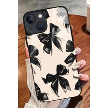 Snacase  Apple iPhone 14 Uyumlu Siyah Kurdele Tasarımlı Parlak Silikon Kılıf