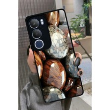Snacase  Vivo Y19S Uyumlu Kahverengi Taş Tasarımlı Parlak Silikon Kılıf