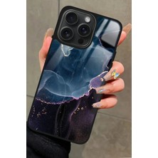 Snacase  Apple iPhone 15 Pro Max Uyumlu Karışık Mermer Tasarımlı Parlak Silikon Kılıf