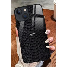 Snacase  Apple iPhone 14 Uyumlu Siyah Yılan Derisi Tasarımlı Glossy Silikon Kılıf