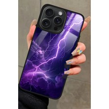 Snacase  Apple iPhone 16 Pro Max Uyumlu Mor Şimşek Tasarımlı Parlak Silikon Kılıf