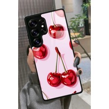 Snacase  Samsung Galaxy S25 Ultra Uyumlu Kiraz Tasarımlı Glossy Silikon Kılıf