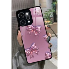 Snacase Oppo Reno 14 Pro Uyumlu Pembe Kurdele Tasarımlı Parlak Silikon Kılıf