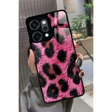 Snacase Oppo Reno 14 Pro Uyumlu Pembe Leopar Tasarımlı Parlak Silikon Kılıf
