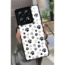 Snacase  Xiaomi Mi 14T Pro Uyumlu Siyah-Beyaz Kedi Patisi Tasarımlı Parlak Silikon Kılıf