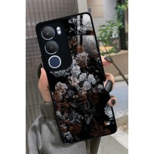 Snacase  Vivo Y19S Uyumlu Beyaz Çiçek Tasarımlı Parlak Silikon Kılıf