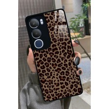 Snacase  Vivo Y19S Uyumlu Kahverengi Leopar Tasarımlı Glossy Silikon Kılıf