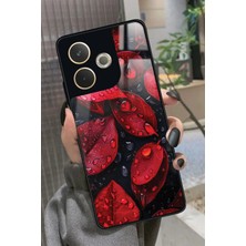 Snacase Oppo A5 Pro Uyumlu Kırmızı Yaprak Tasarımlı Parlak Silikon Kılıf