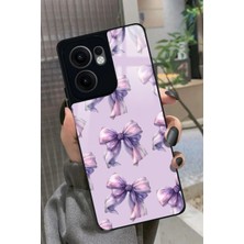 Snacase Oppo Reno 13F Uyumlu Mor Kurdele Tasarımlı Parlak Silikon Kılıf