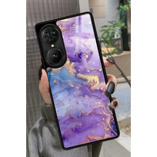 Snacase Reeder S19 Max Pro S Edge Uyumlu Mor Mermer Tasarımlı Parlak Silikon Kılıf