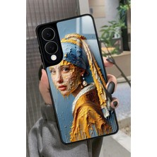 Snacase  Samsung Galaxy S25 Edge Uyumlu Inci Küpeli Kız Tablo Tasarımlı Parlak Silikon Kılıf