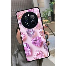 Snacase Realme 12 Uyumlu Simli Taş Tasarımlı Parlak Silikon Kılıf