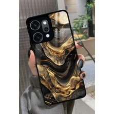 Snacase Oppo Reno 14 Pro Uyumlu Siyah&altın Mermer Tasarımlı Parlak Silikon Kılıf