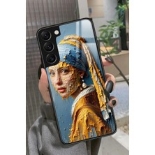 Snacase  Samsung Galaxy S22 Uyumlu Inci Küpeli Kız Tablo Tasarımlı Parlak Silikon Kılıf