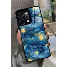Snacase Oppo Reno 14 Pro Uyumlu Van Gogh Tasarımlı Parlak Silikon Kılıf