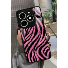 Snacase  Infınıx Smart 8 Pro Uyumlu Pembe Zebra Tasarımlı Parlak Silikon Kılıf