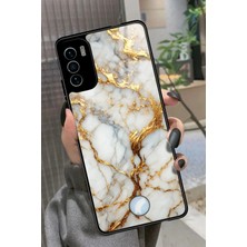 Snacase Reeder S19 Max Pro S Uyumlu Beyaz&altın Mermer Tasarımlı Parlak Silikon Kılıf