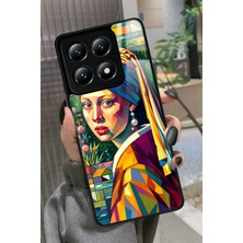 Snacase  Xiaomi Mi 14T Pro Uyumlu Inci Küpeli Kız Tablo Tasarımlı Parlak Silikon Kılıf