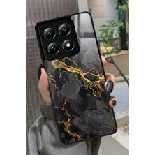 Snacase  Xiaomi Mi 14T Pro Uyumlu Siyah Mermer Tasarımlı Parlak Silikon Kılıf