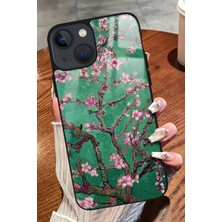 Snacase  Apple iPhone 15 Uyumlu Van Gogh Yeşil Ağaç Tablo Tasarımlı Glossy Silikon Kılıf