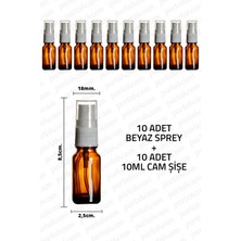 Feyza Design 10 Adet 10ML Amber Sprey Şişe, Kolonya ve Dezenfektan Için Mükemmel Set