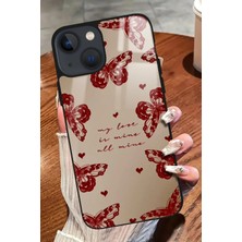 Snacase  Apple iPhone 15 Uyumlu Kırmızı Kelebek Tasarımlı Parlak Silikon Kılıf