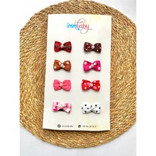 İrembaby 8'li Set Bebek - Çocuk Saçsız Bebek Tokası Seti Fiyonklu Toka Set