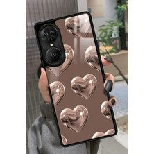 Snacase Reeder S19 Max Pro S Edge Uyumlu Kahverengi Kalp Tasarımlı Parlak Silikon Kılıf